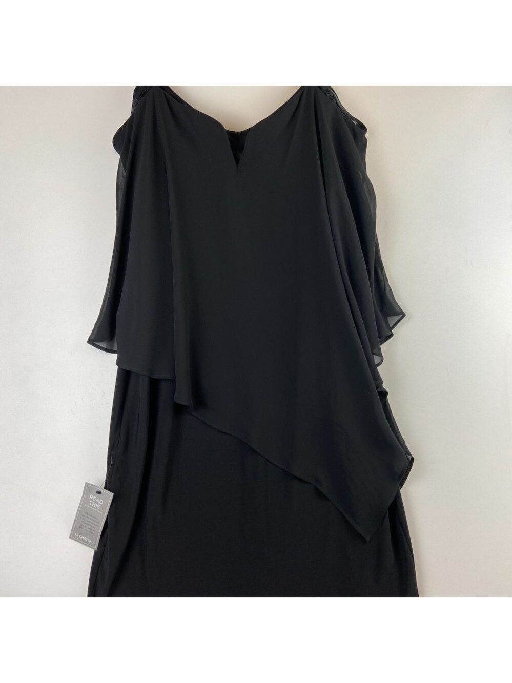 Le Chateau Women Chiffon Off-the-Shoulder Cape Dress XXL - Picture 7 of 9